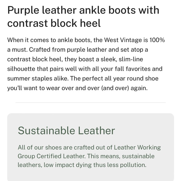 ALOHAS light purple brown leather west vintage chunky block heel ankle boots - Picture 14 of 14